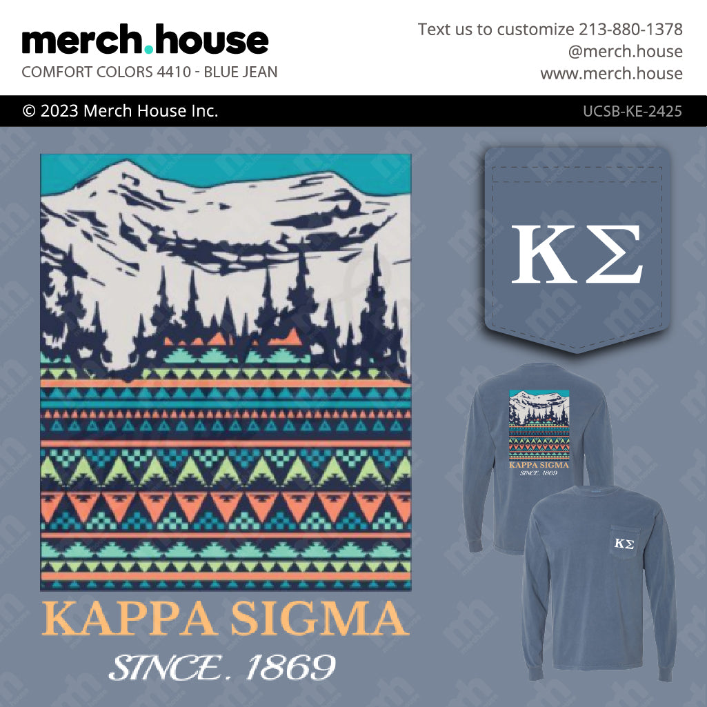 Kappa Sigma PR Mountain Quilt Pattern Shirt