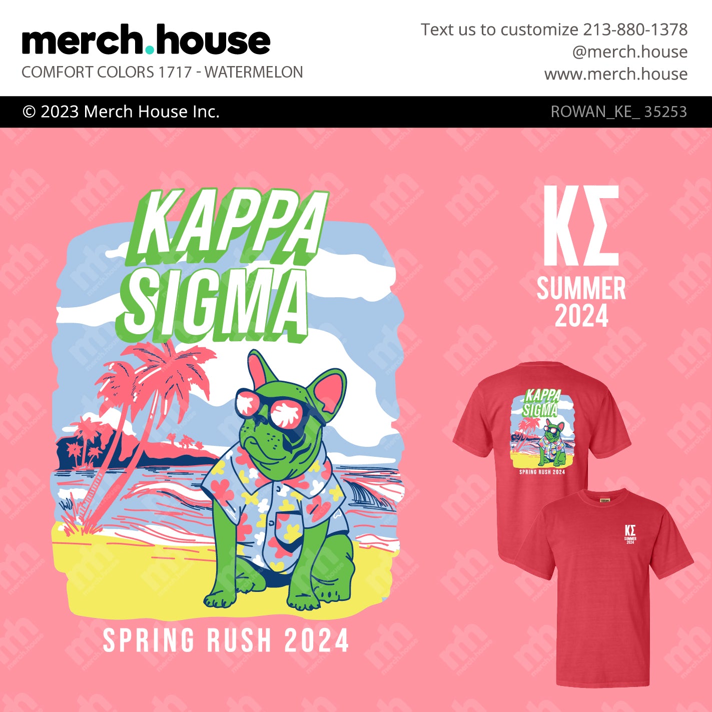 Kappa Sigma Rush Shirt Beach Bulldog