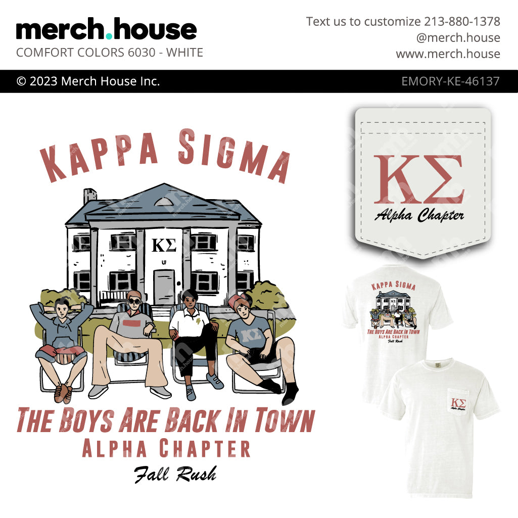 Kappa Sigma Rush Shirt Boys are Back