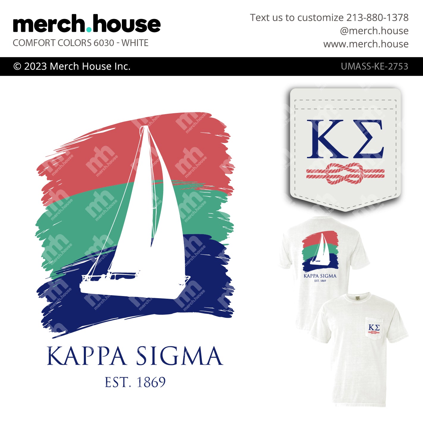 Kappa Sigma Rush Shirt Classic Sailboat