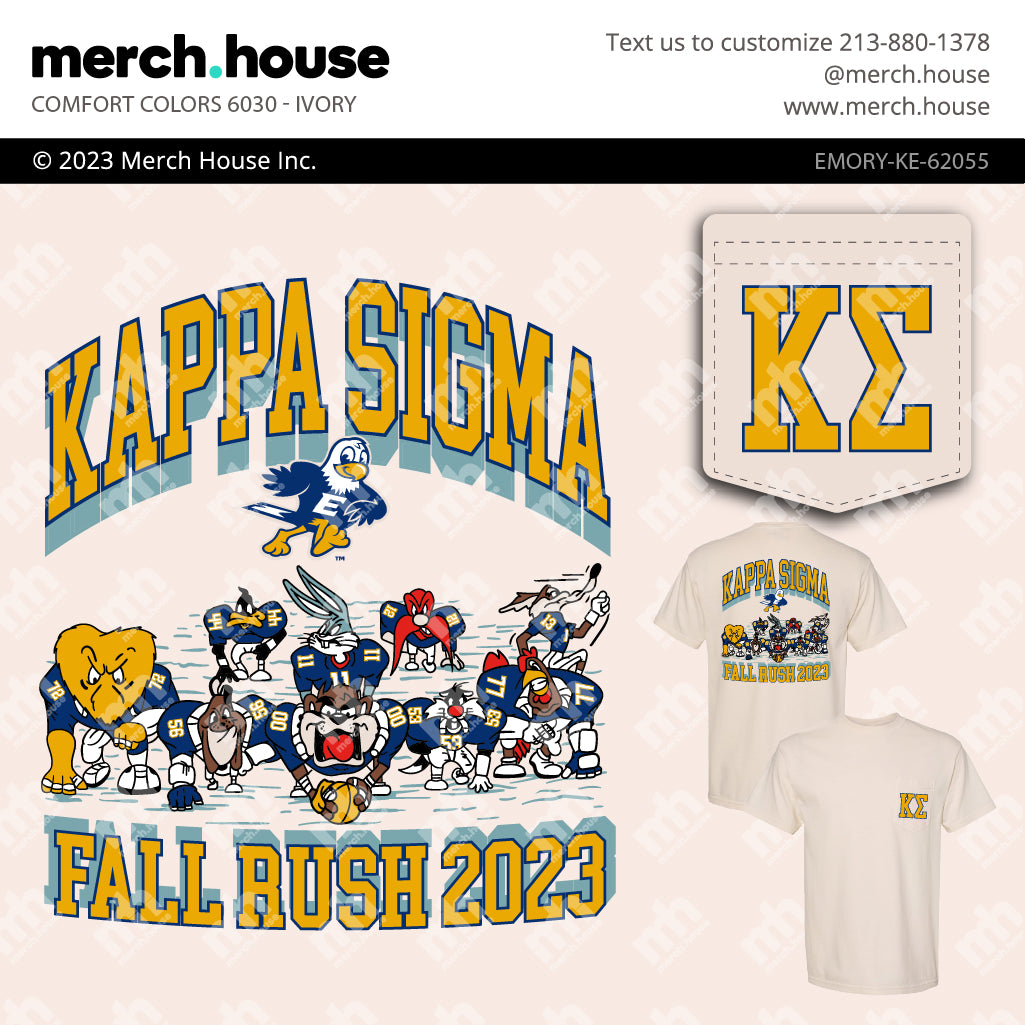 Kappa Sigma Rush Shirt Mascot Football
