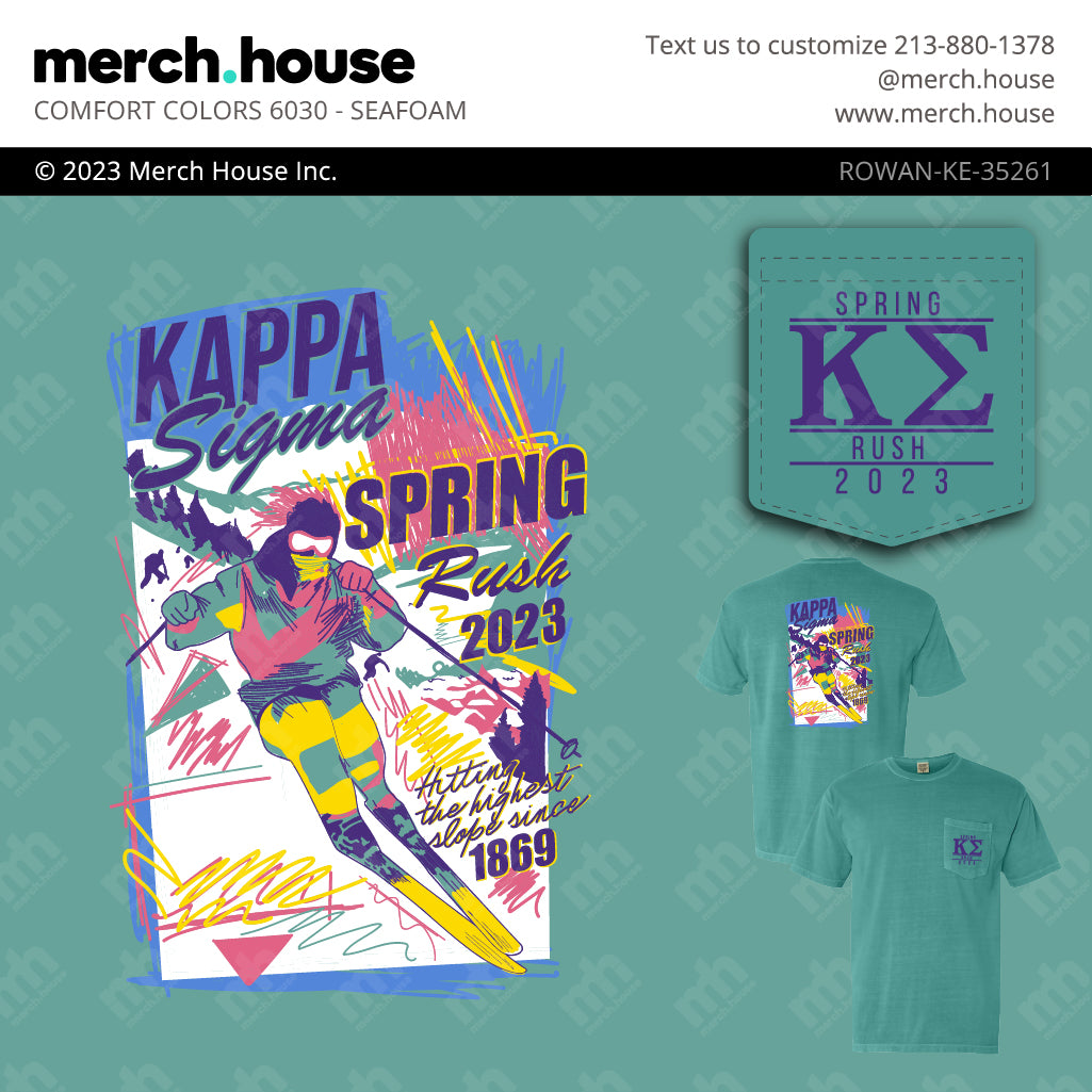 Kappa Sigma Rush Shirt Retro Neon Skiier