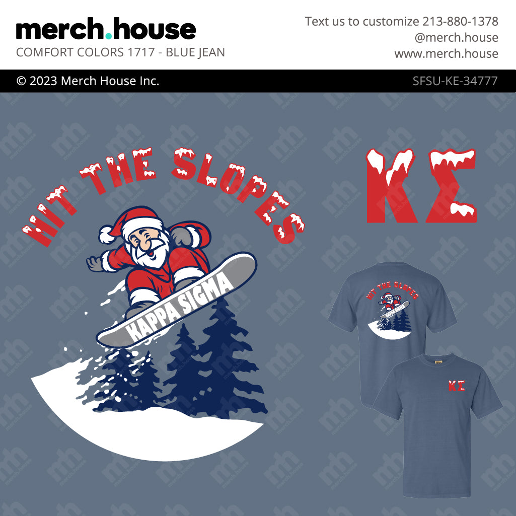 Kappa Sigma Rush Shirt Snowboarding Santa