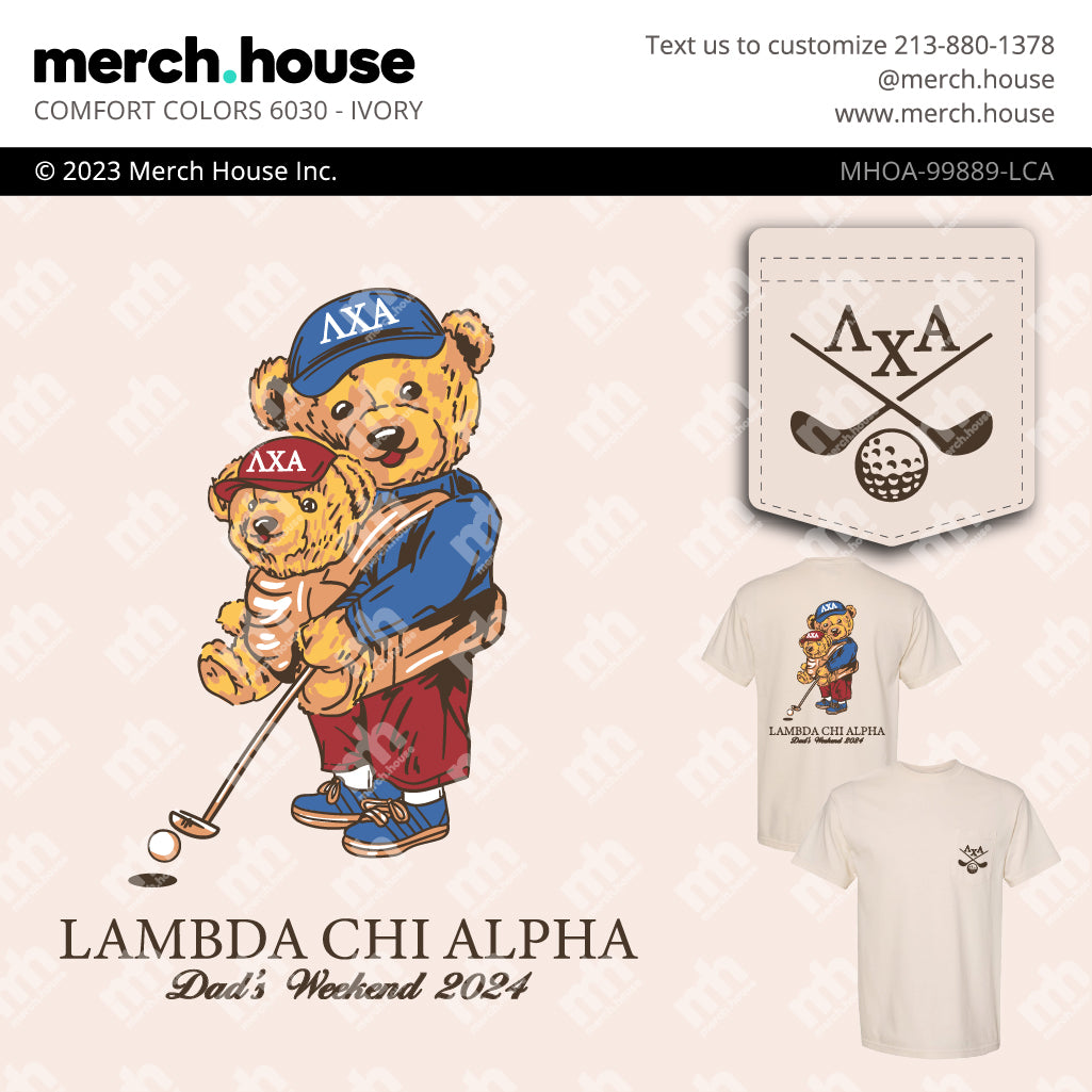 Lambda Chi Alpha Dad's Weekend Golf Bear Shirt