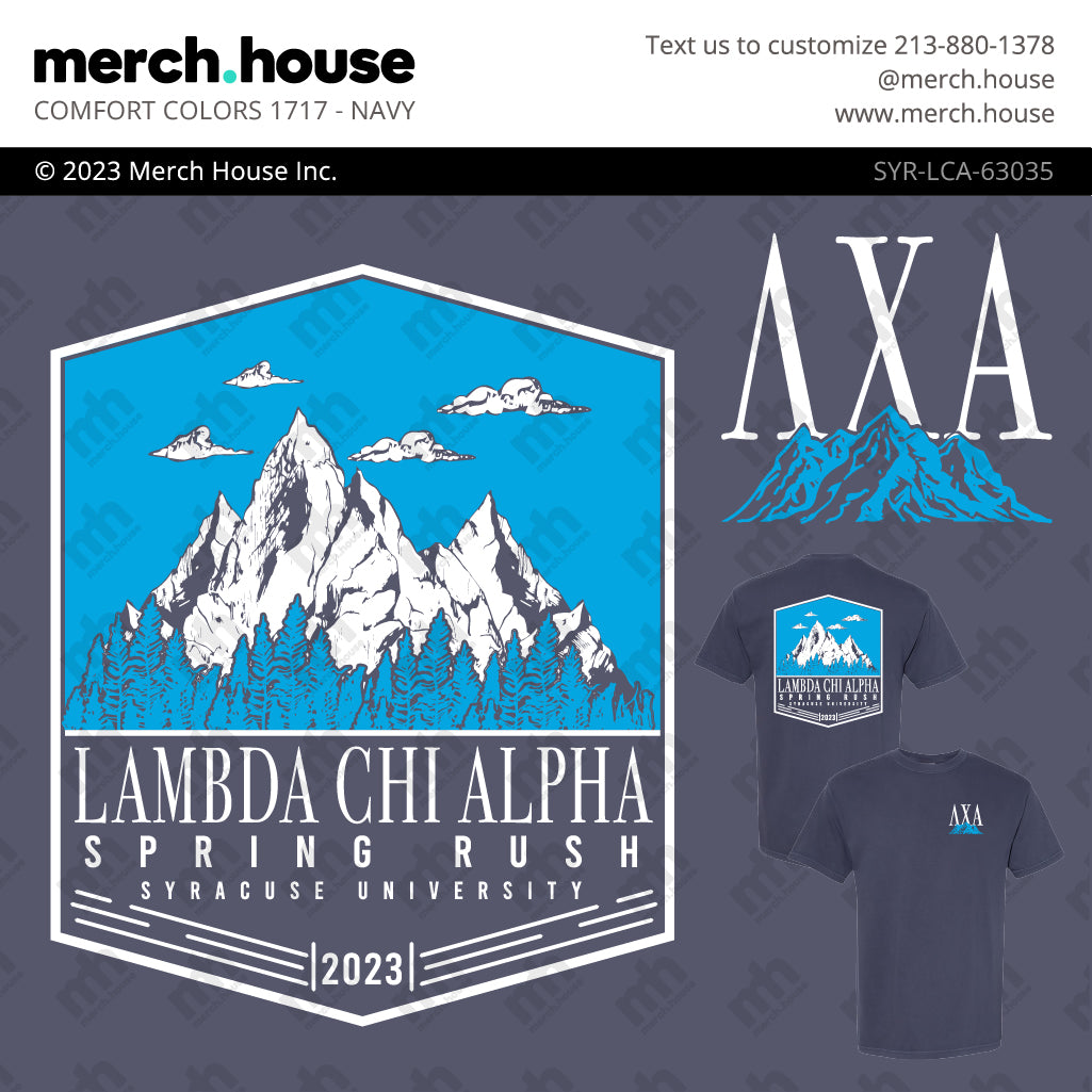 Lambda Chi Alpha Rush Shirt Blue Mountains