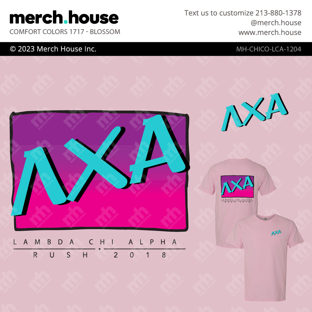 Lambda Chi Alpha Rush Shirt Pink Retro Gradient