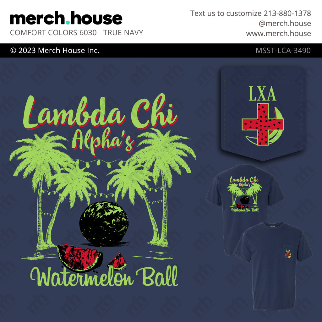 Lambda Chi Alpha Watermelon Bust Palm Tree Shirt