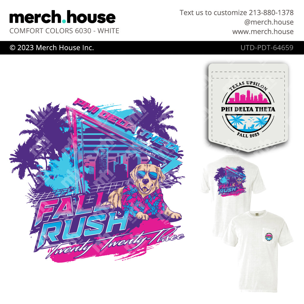 Phi Delta Theta Rush Shirt Miami Vice Dog