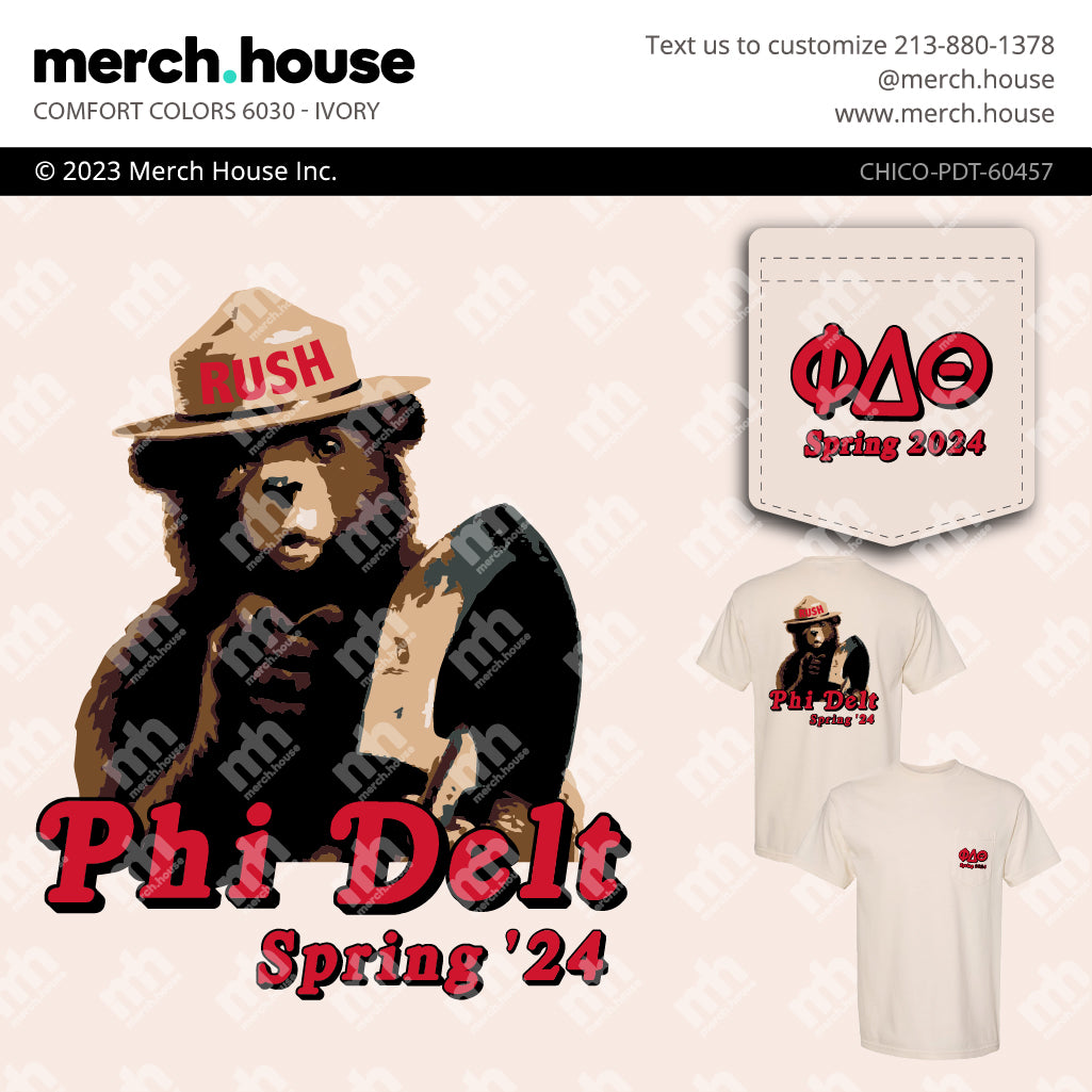 Phi Delta Theta Rush Shirt Smokey the Bear