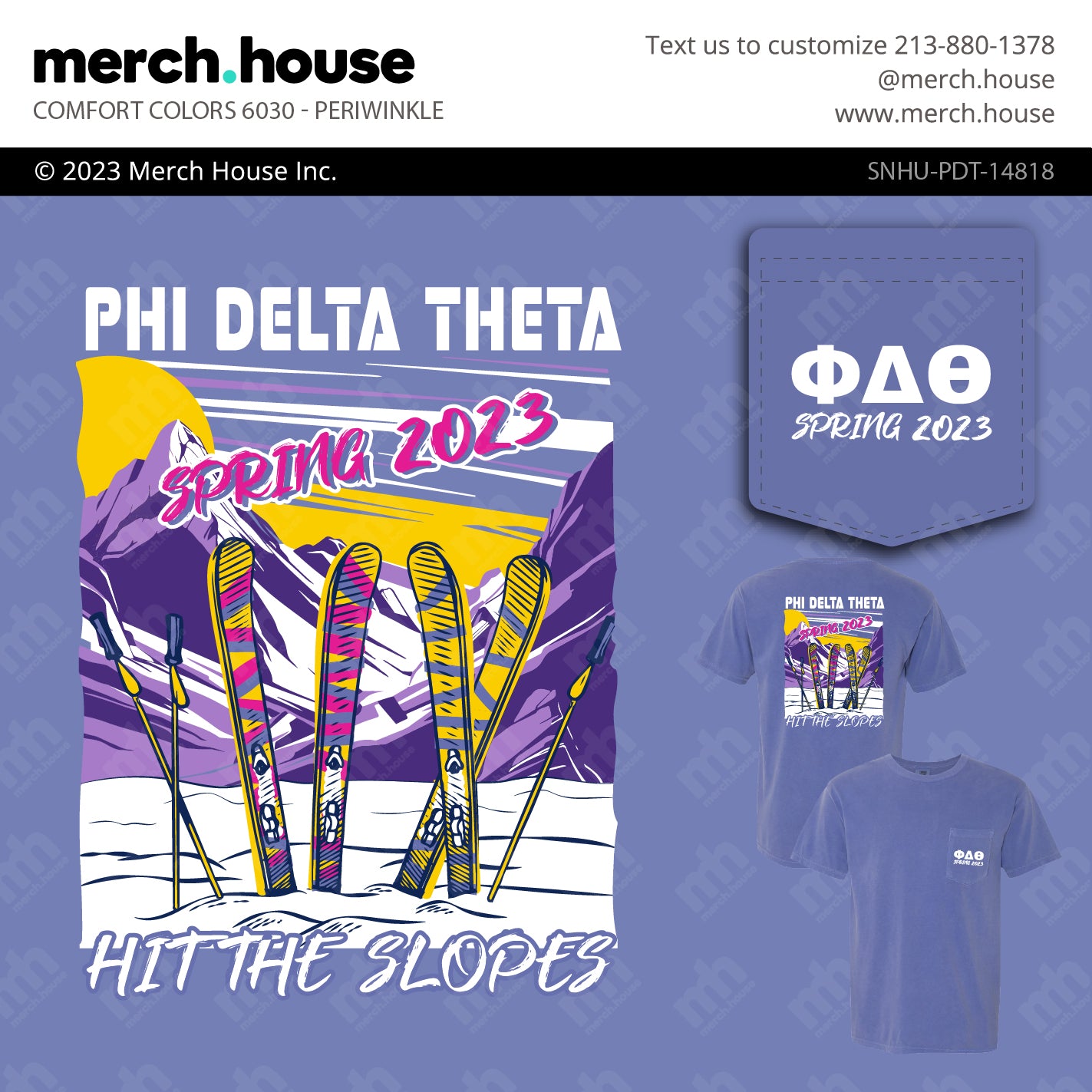 Phi Delta Theta Rush Shirt Snow Skis
