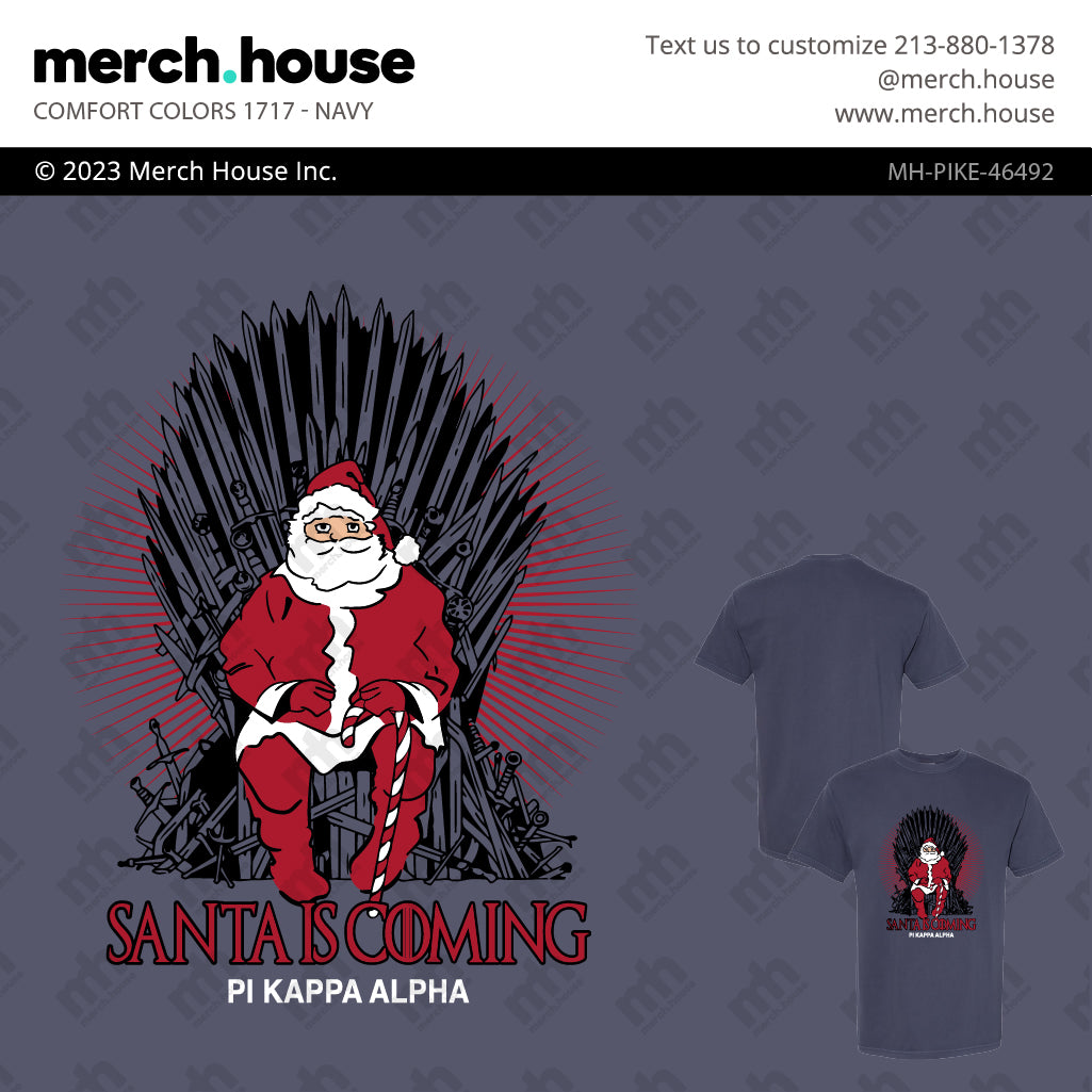 Pi Kappa Alpha Christmas Santa Throne Shirt