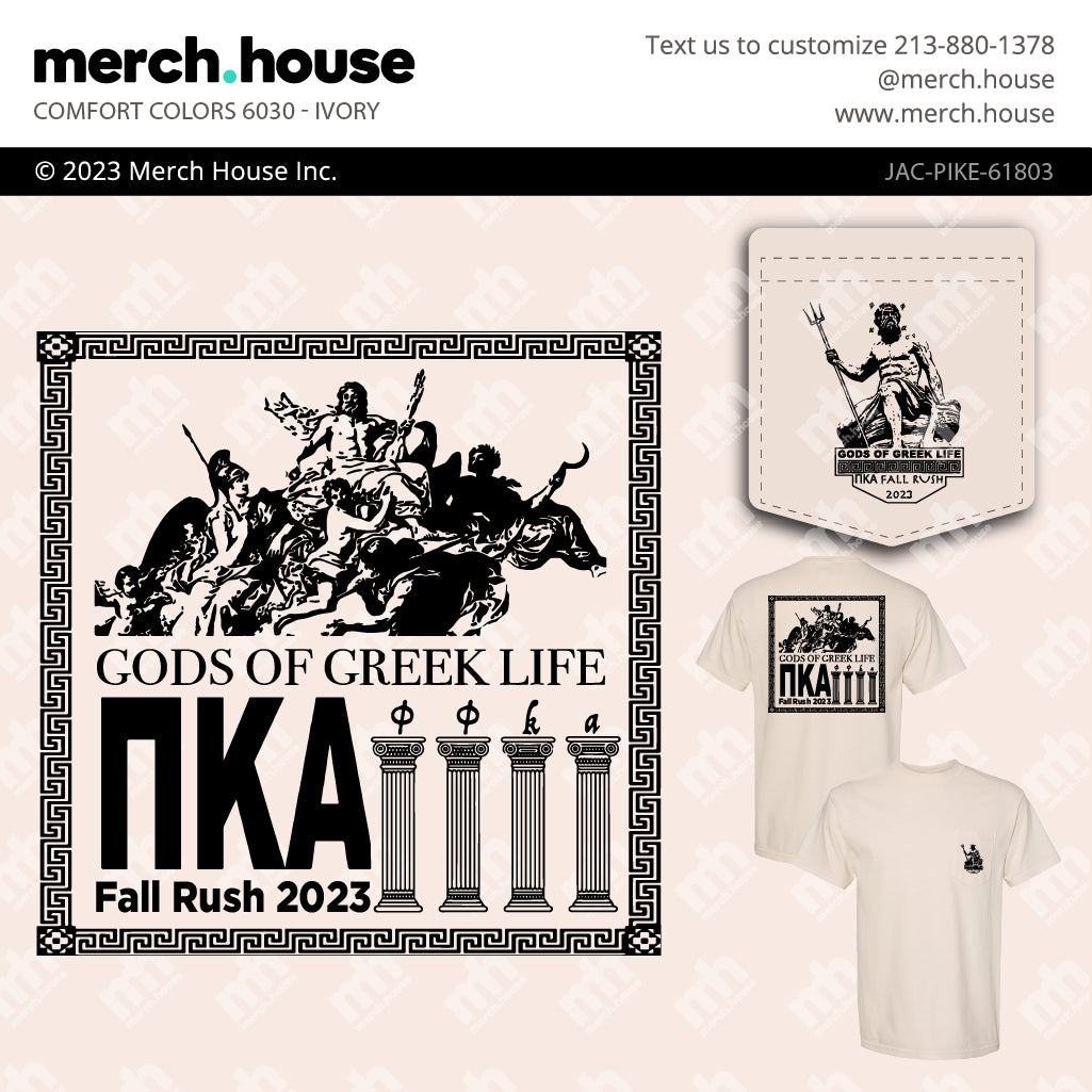Pi Kappa Alpha Rush Shirt Greek Gods