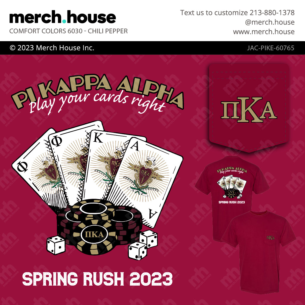 Pi Kappa Alpha Rush Shirt Playing Cards