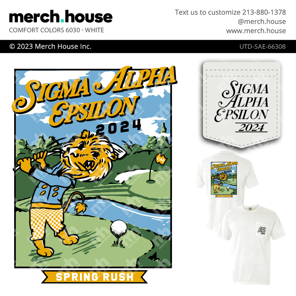 SAE Rush Shirt Lion Golfing