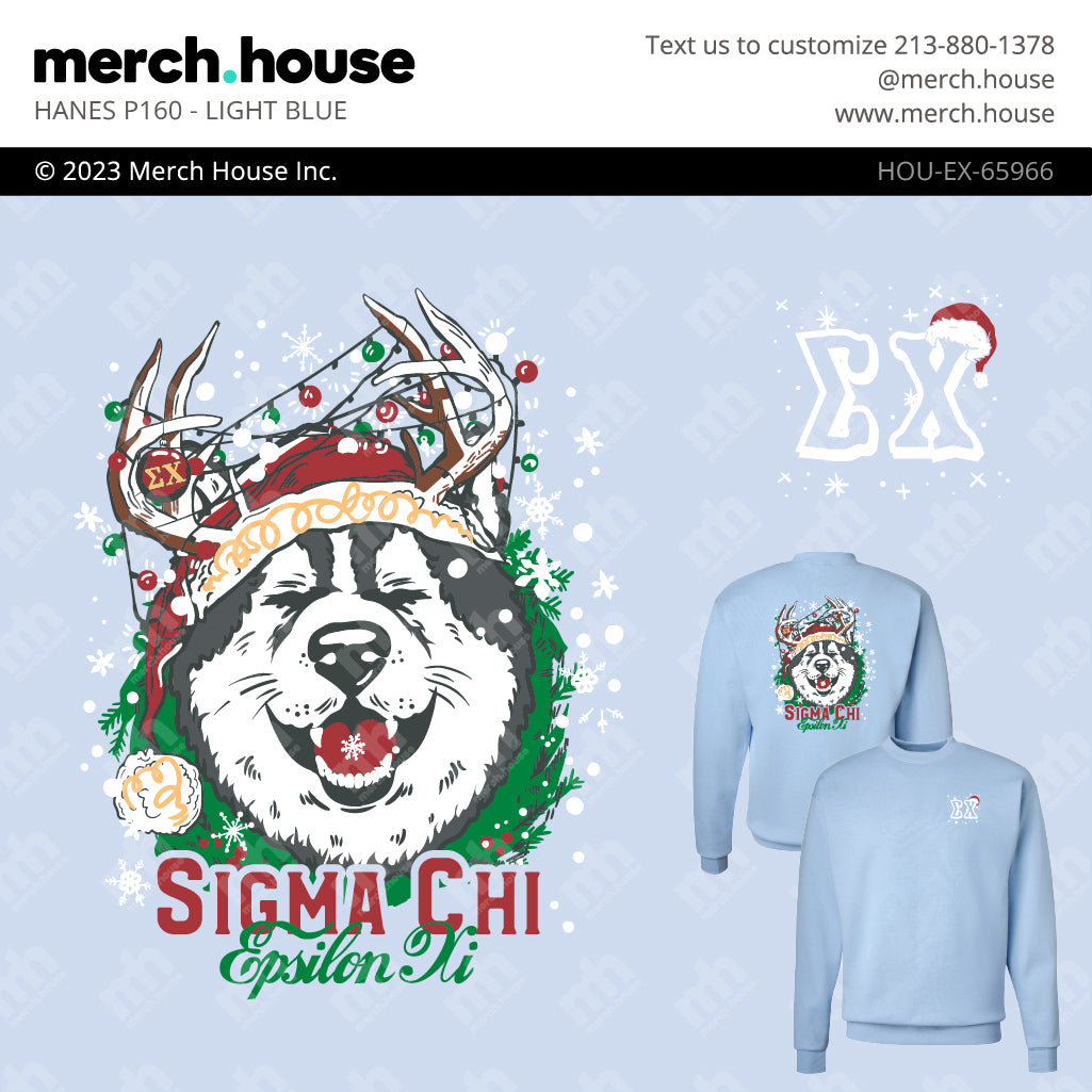 Sigma Chi Christmas Huskey Santa Sweater
