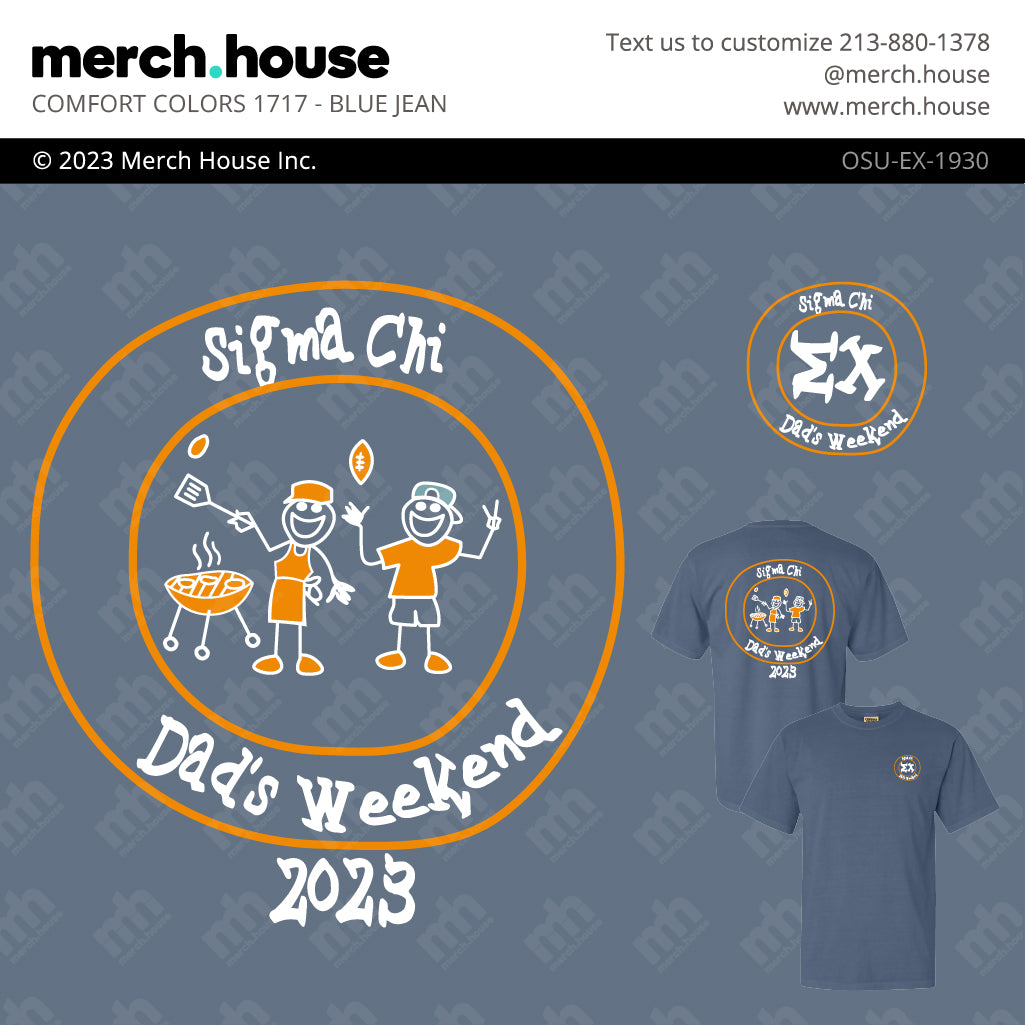 Sigma Chi Dad's Weekend Cartoon Cookout Shirt