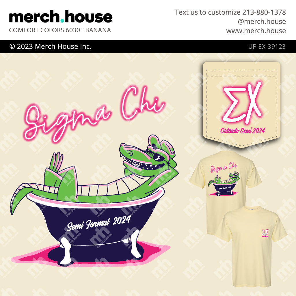 Sigma Chi Formal Neon Gator Shirt