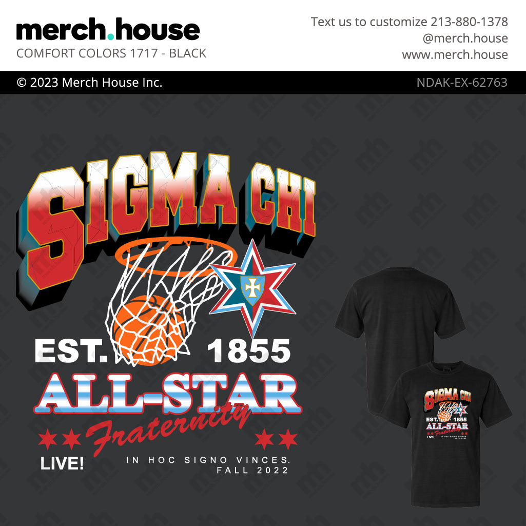 Sigma Chi Game Day All Star Basketball Shirt