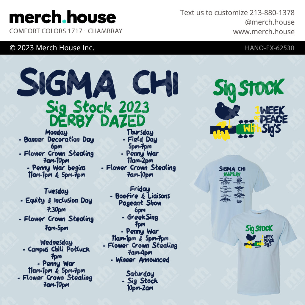 Sigma Chi Philanthropy Woodstock Music Shirt