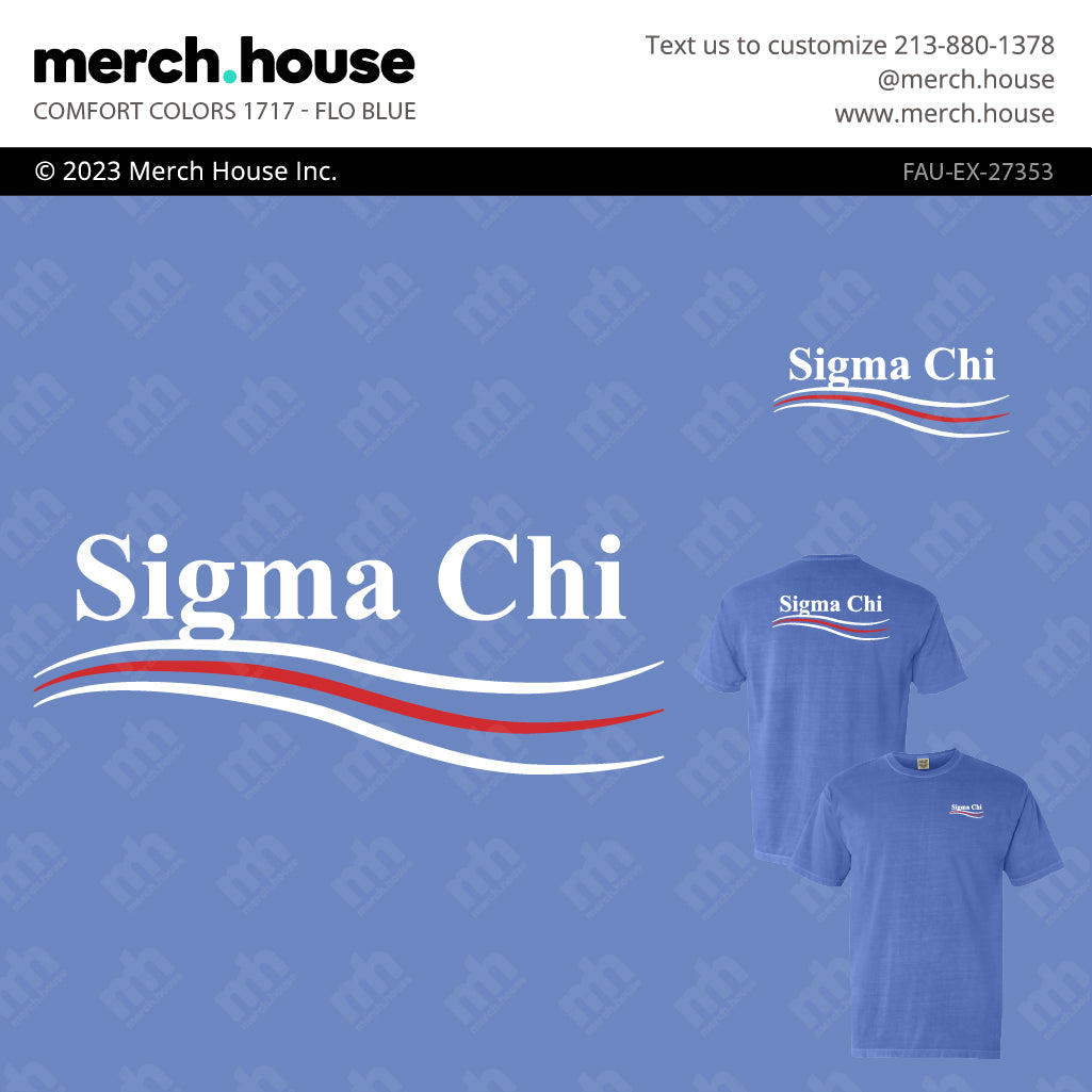 Sigma Chi PR Simple Wave Text Shirt