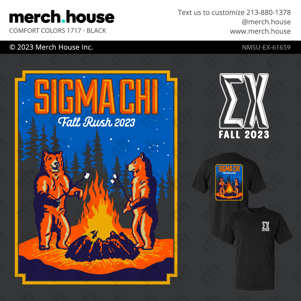 Sigma Chi Rush Shirt Campfire Bears