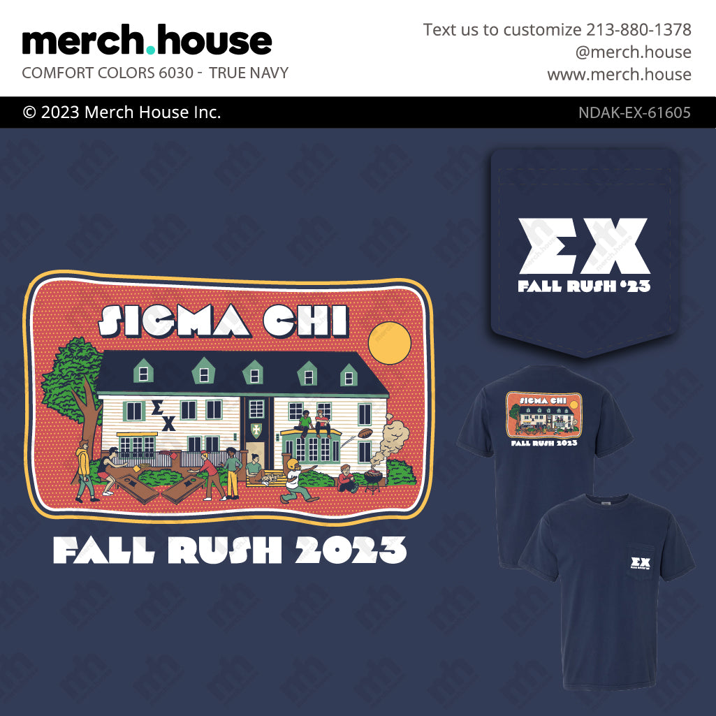 Sigma Chi Rush Shirt Cartoon Chapter House