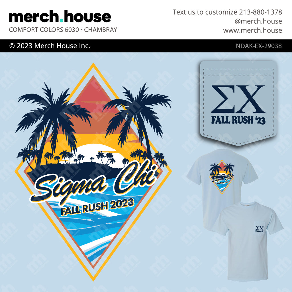 Sigma Chi Rush Shirt Diamond Beach