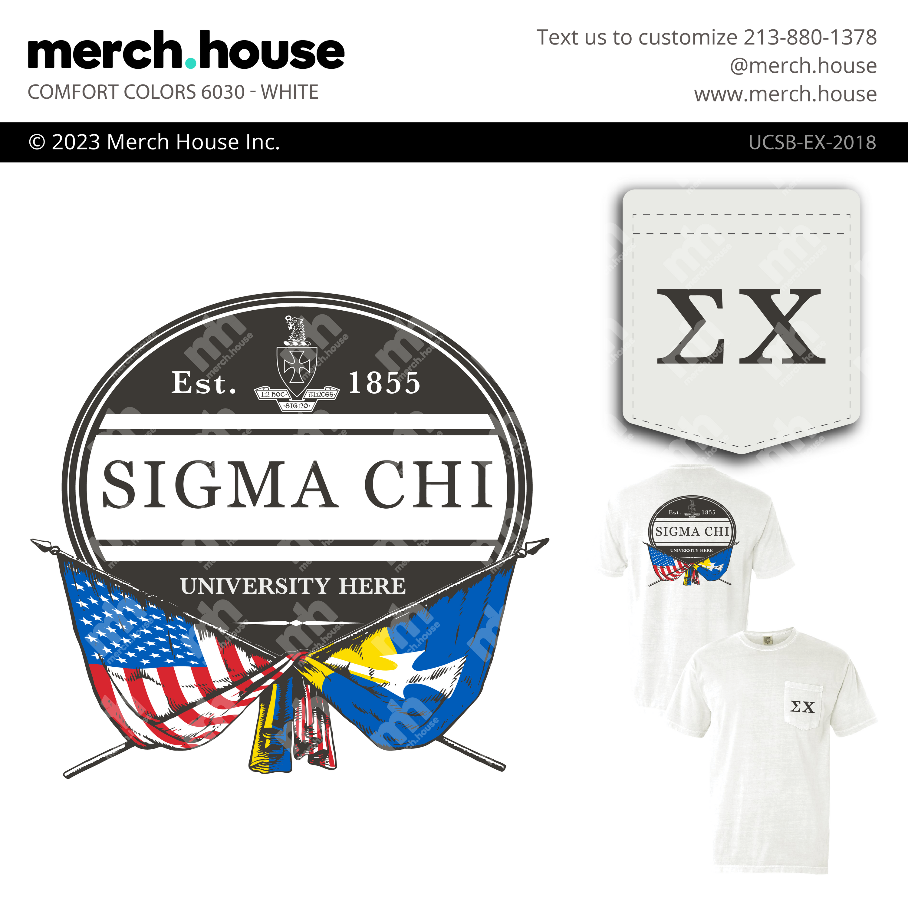 Sigma Chi Rush Shirt Flag Emblem