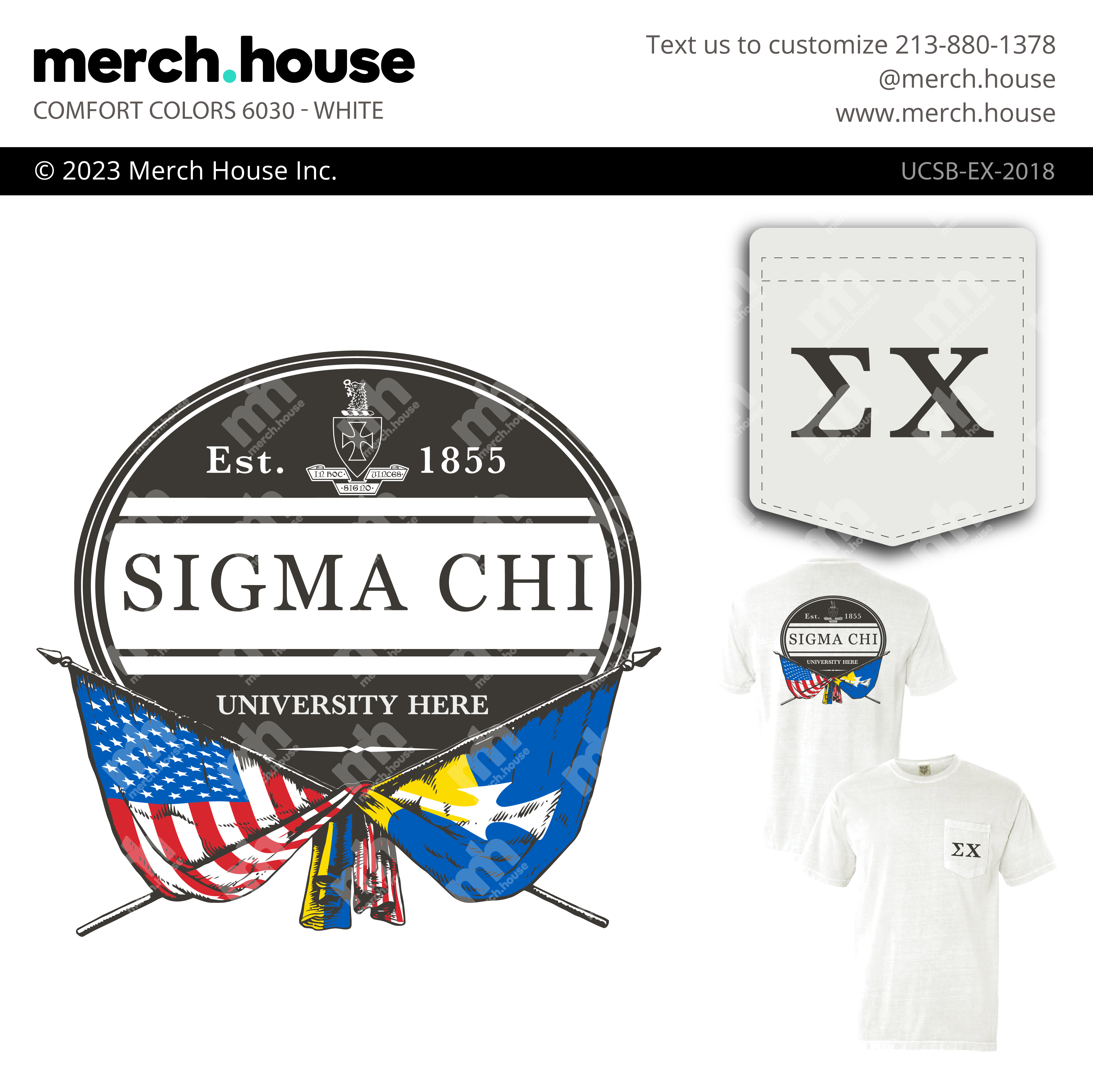 Sigma Chi Rush Shirt Flag Emblem