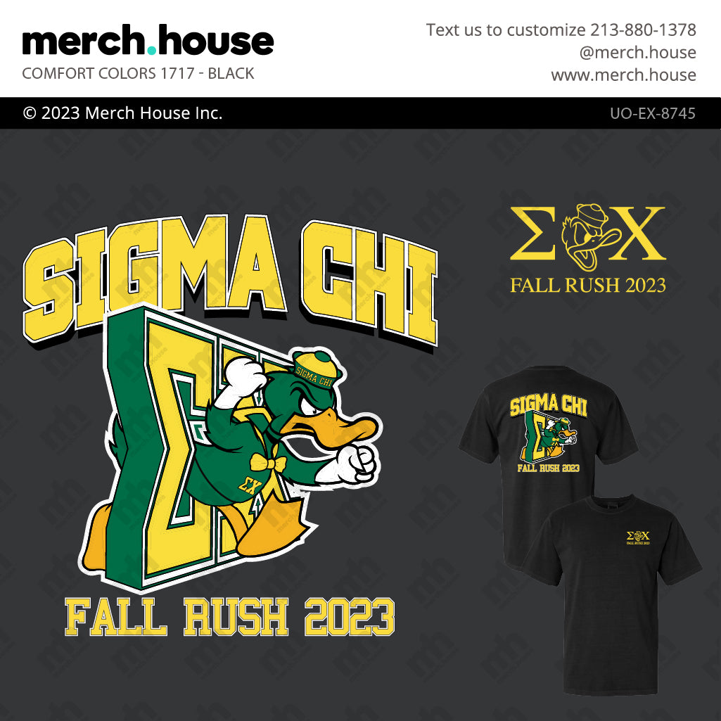 Sigma Chi Rush Shirt Mascot Letters