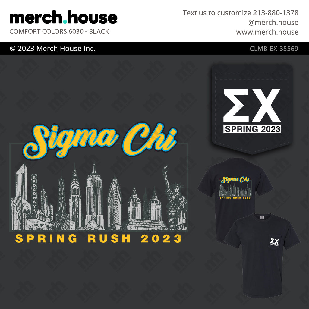 Sigma Chi Rush Shirt NYC Skyline