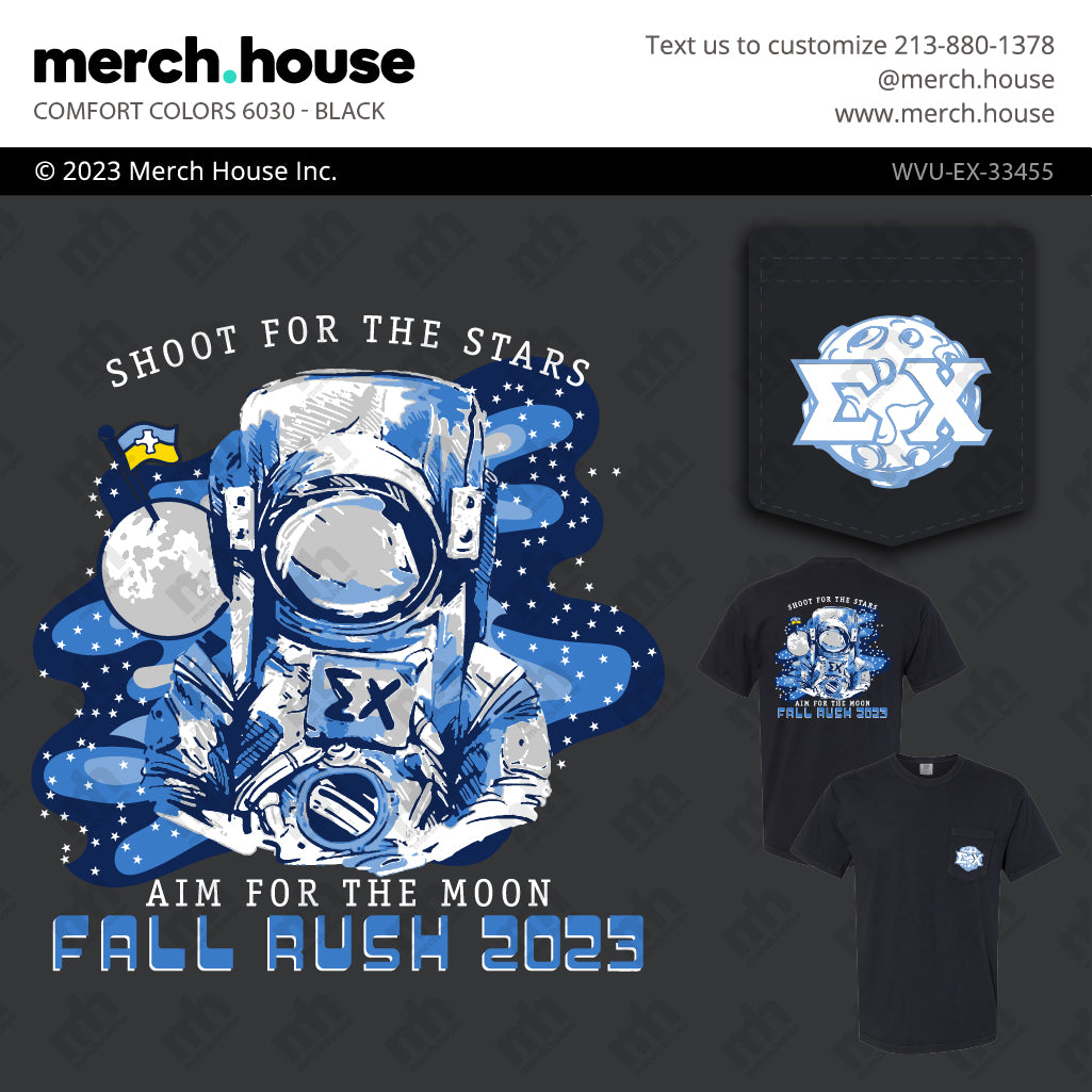Sigma Chi Rush Shirt Outer Space Moon