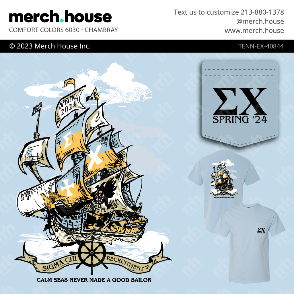 Sigma Chi Rush Shirt Pirate Ship