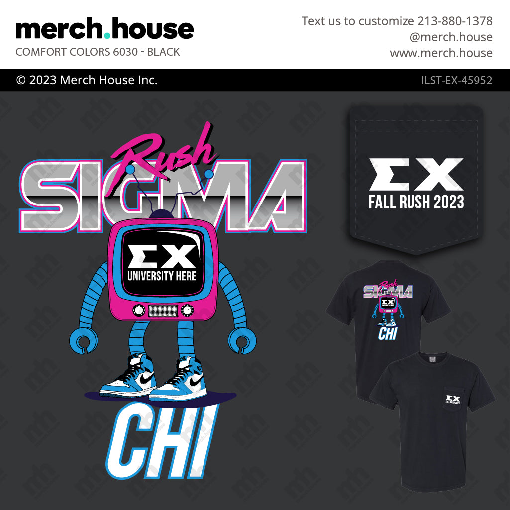 Sigma Chi Rush Shirt Robot TV