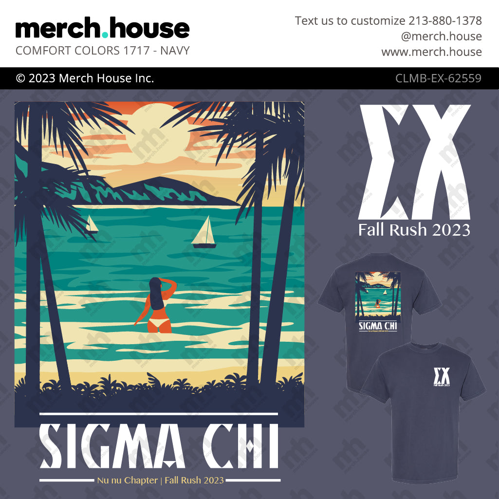 Sigma Chi Rush Shirt Tropical Paradise