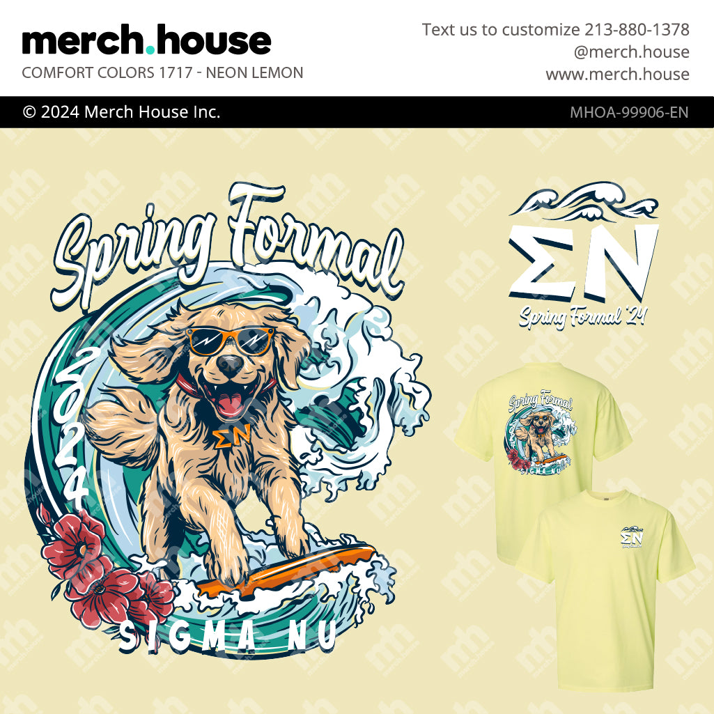 Sigma Nu Formal Spring Dog Surfer Shirt