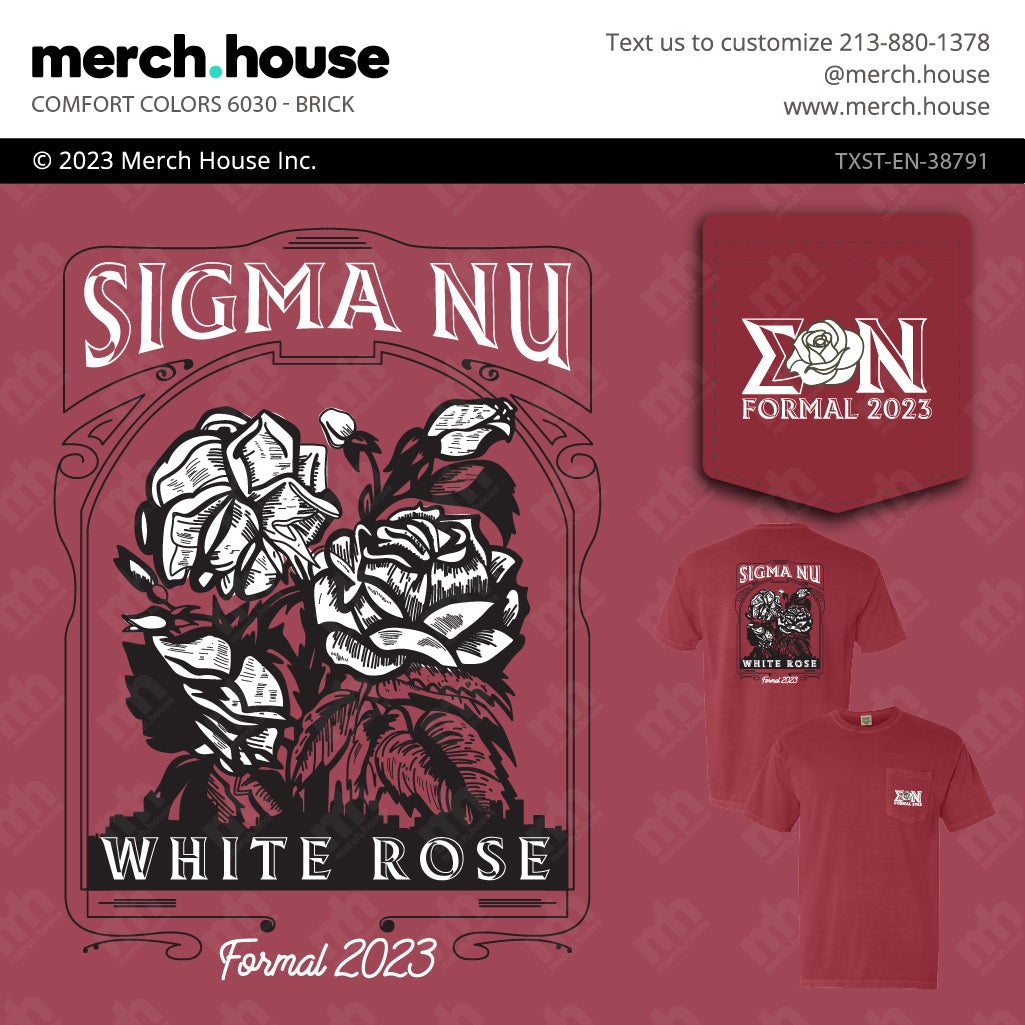 Sigma Nu Formal White Rose Shirt