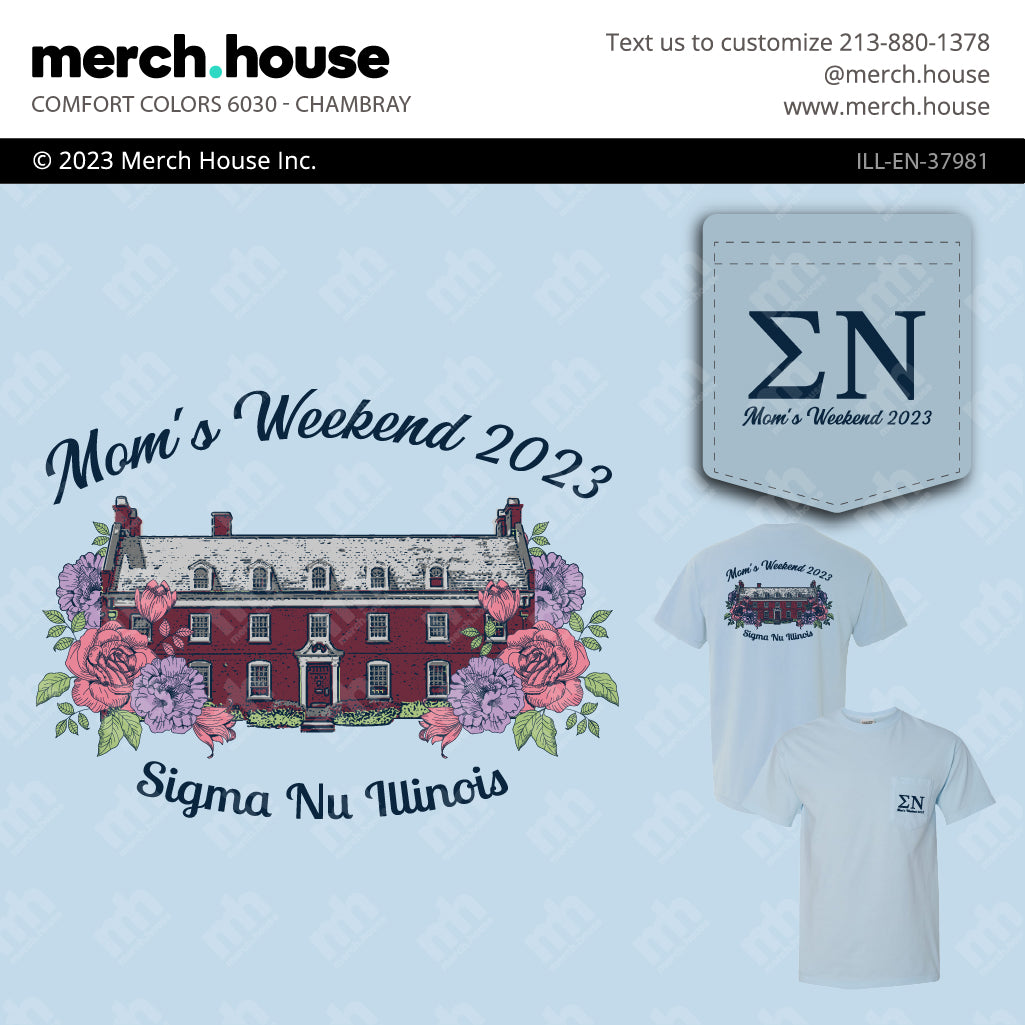 Sigma Nu Mom's Weekend Floral Chapter House Shirt