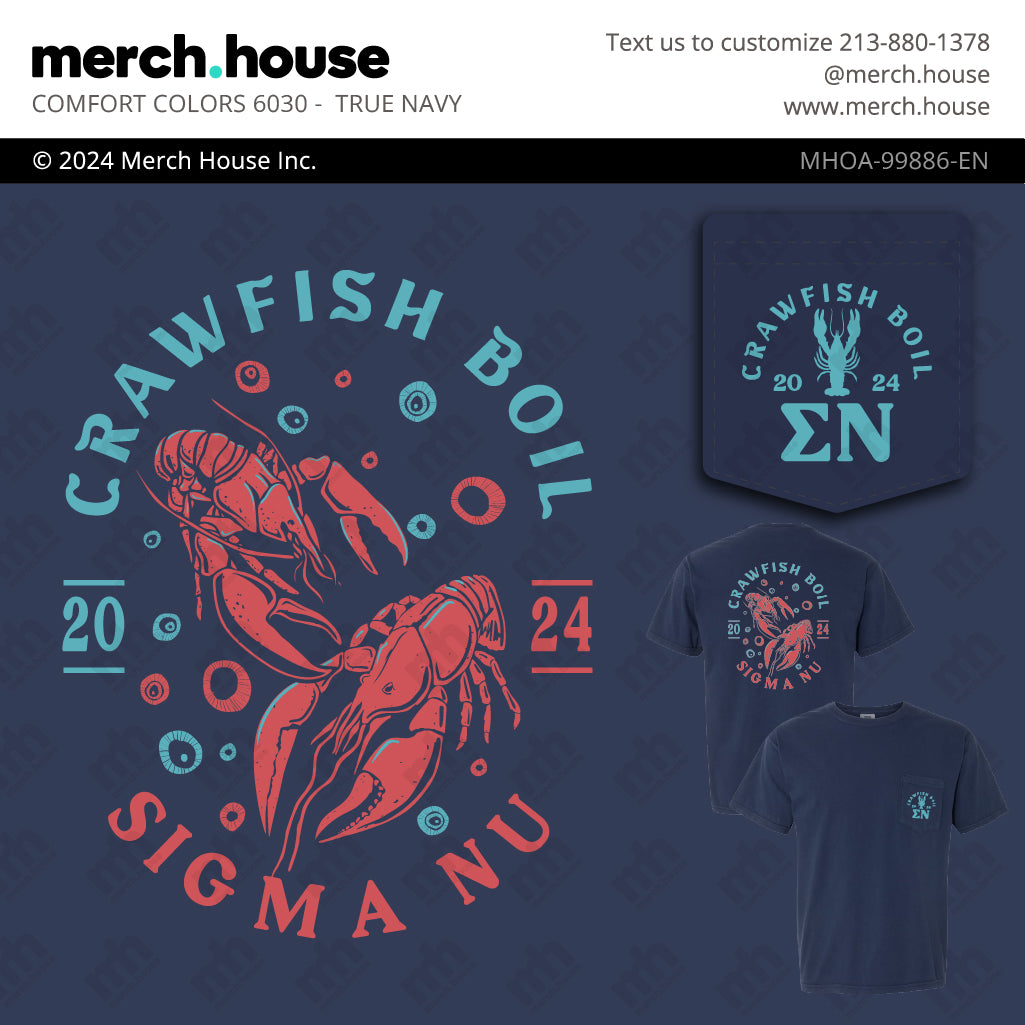 Sigma Nu Philanthropy Crawfish Boil Print Shirt