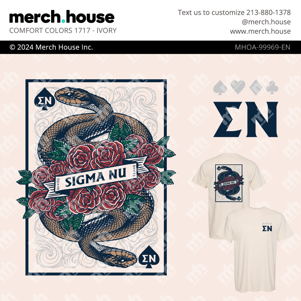 Sigma Nu PR Roses Snake Card Shirt