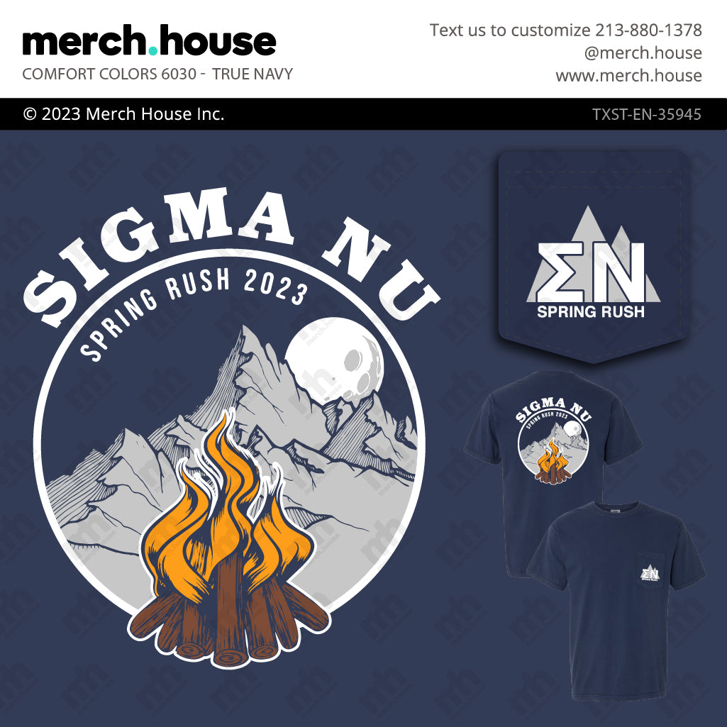 Sigma Nu Rush Shirt Mountain Campfire
