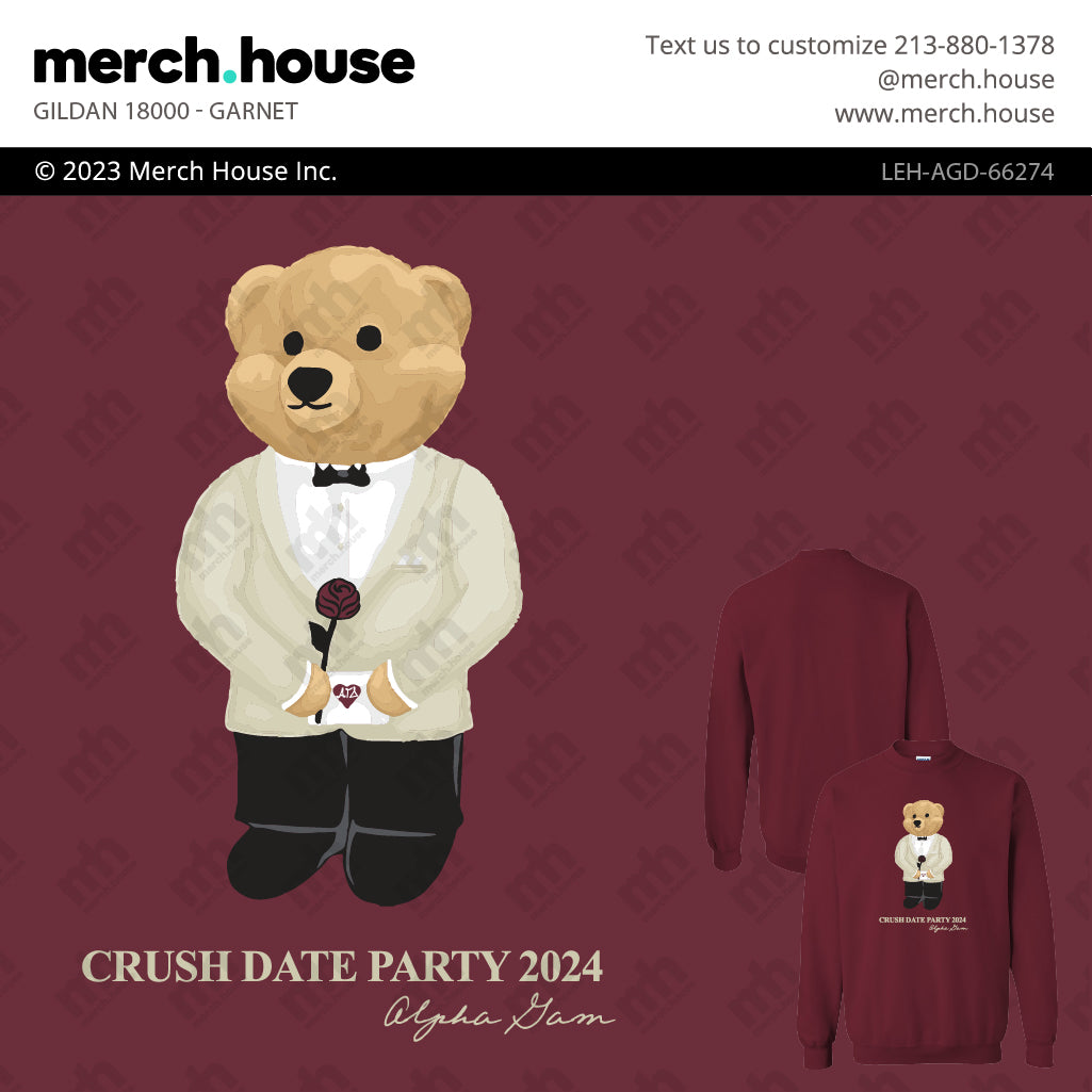 Sorority Date Party Bear in Suit Shirt
